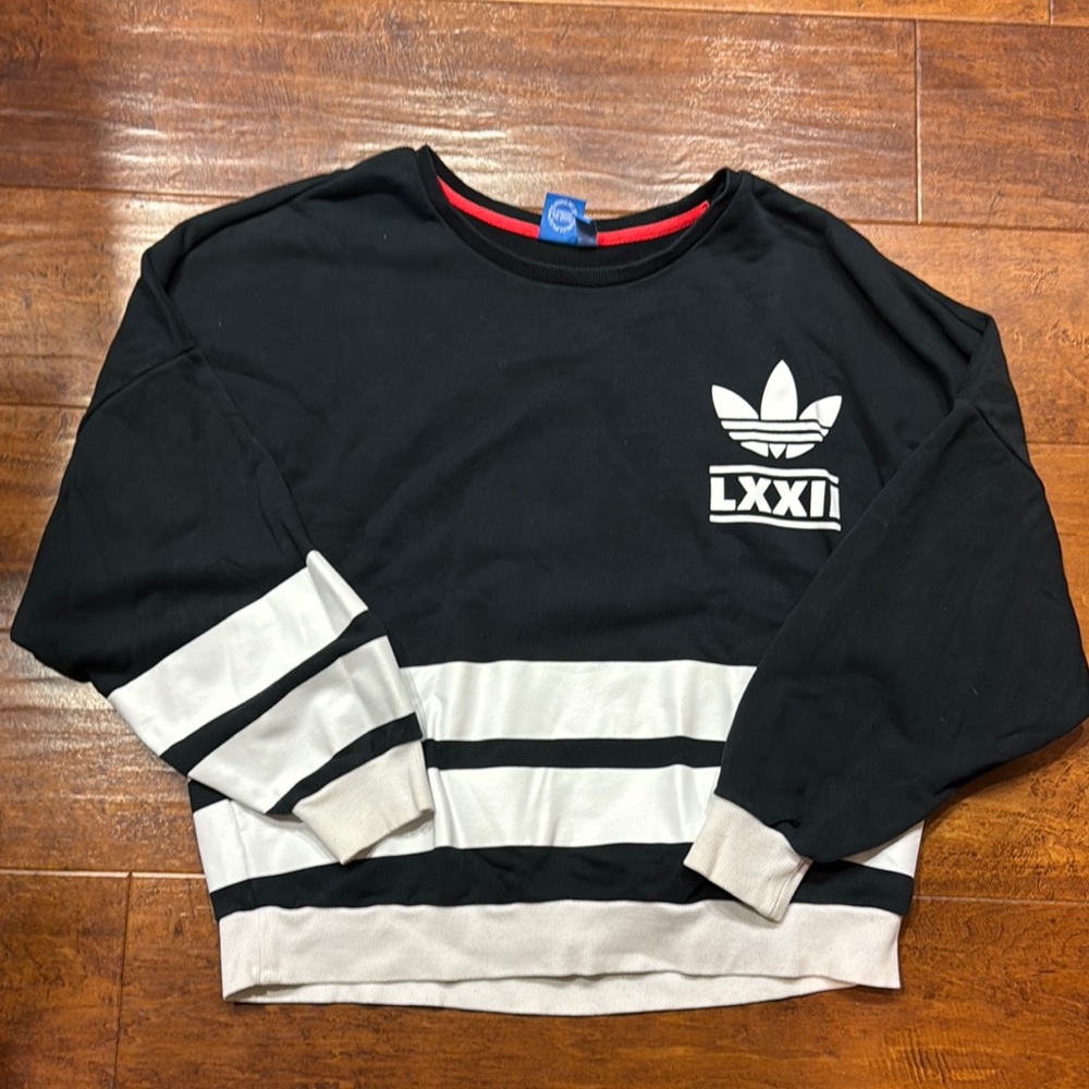 Adidas Black and White Crewneck